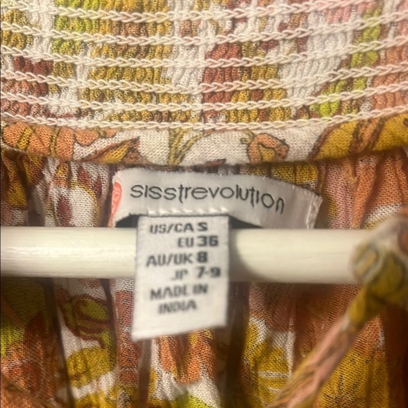 Brown and Tan Tie Front Blouse with Relaxed Fit - Picture 8 of 11